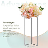 MECCANIXITY Wedding Flower Stand Vase Column, Metal Flower Stand 15.7, 23.6, ...