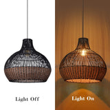 Arturesthome Rattan Pendant Lights, Wicker Chandelier Boho Basket Lighting Fi...