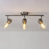 Globe Electric 64000045 3-Light Track Lighting, Pewter, Clear Glass Shades, C...