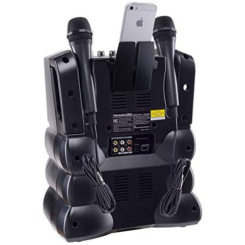 Karaoke USA System - Portable, Black 18.50" x 13.60" x 10.70",