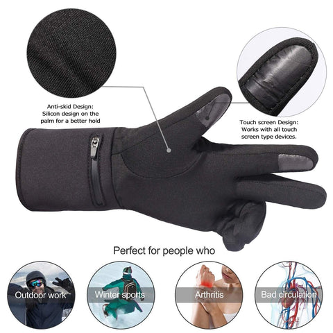 Heated Glove Liners for Men Women,Rechargeable Electric Battery Heating Ridin...