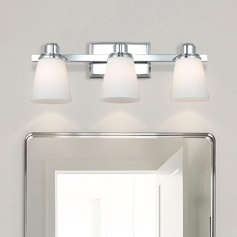 XiNBEi Lighting 3 Light Vanity Light, Modern Chrome Bathroom Wall Lights with...