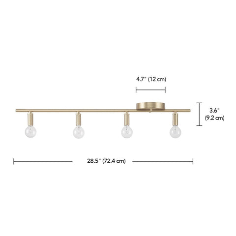 Globe Electric 64000010 29" 4-Light Slim Profile Track Lighting, Matte White,...