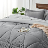 BEDELITE Full Comforter Set 7 Pieces Bed in A Bag - Soft Microfiber Reversibl...