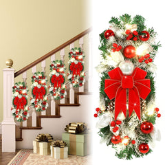 Giegxin 4 Pcs 19.7 Inches Light up Christmas Stair Swags LED Prelit Teardrop ...