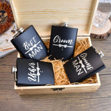 ELEGANTPARK Engraved Groomsman Gifts Set of 8 Groom Best Man Groomsman Flasks...