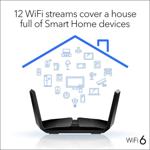 NETGEAR Nighthawk WiFi 6 Router (RAX120) 12-Stream Dual-Band Gigabit Router, ...