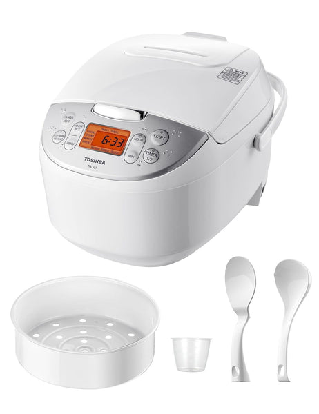 Toshiba Rice Cooker 6 Cup Uncooked – Japanese with 6 Cups, White