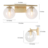 Bathroom Vanity Light Fixtures, 2-Light Gold Bathroom Light Fixtures, Gold Va...