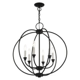 Livex Lighting 4666-04 6 Light Black Chandelier 25"L x 25"W x 26"H