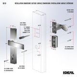 Ideal Security EL Keyed Lever Mount Latch with Deadbolt, Surface Mount Storm ...