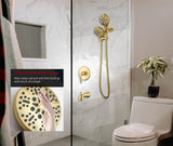 Tub Shower Faucet Set with Valve, High Pressure 3-way Water Diverter Shower T...