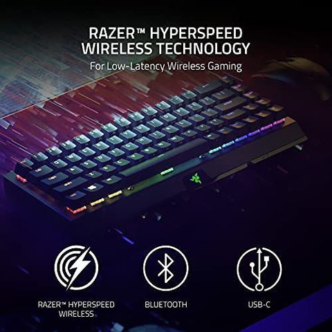 Razer BlackWidow V3 Mini HyperSpeed 65% Wireless Keyboard, Classic Black