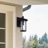 Canarm Leon Outdoor Down Light, Black Sand, Watermark Glass, Included B-LST45...