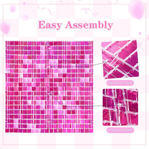 Shimmer Wall Backdrop Hot Pink Shimmer Wall Panels Party Backdrop Glitter Pho...