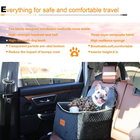 Youvee Dog Car Seat,Elevated Pet Booster Seat with Interior Height 6 Inches f...