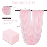 Wedding Canopy Ceiling Drapes 6 Panels 5ftx20ft Pink Draping Fabric Sheer Cur...