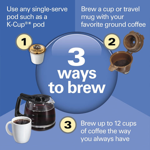 Hamilton Beach FlexBrew Trio 2-Way Coffee Maker, Compatible with K-Cup Pods o...