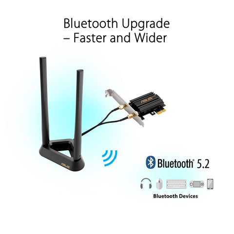ASUS WiFi 6E + Bluetooth 5.2 PCI-E Expansion Card (PCE-AXE58BT) - Supports 6G...