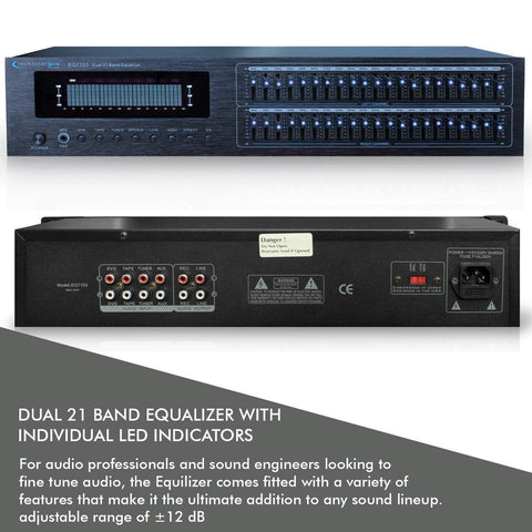 Technical Pro Dual 21 Band Professional Stereo Equalizer with Individual LED ...