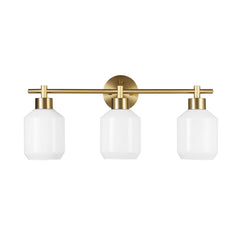 Globe Electric 52055 Cannes 3-Light, Gold Bathroom Vanity Light Fixtures, Mod...