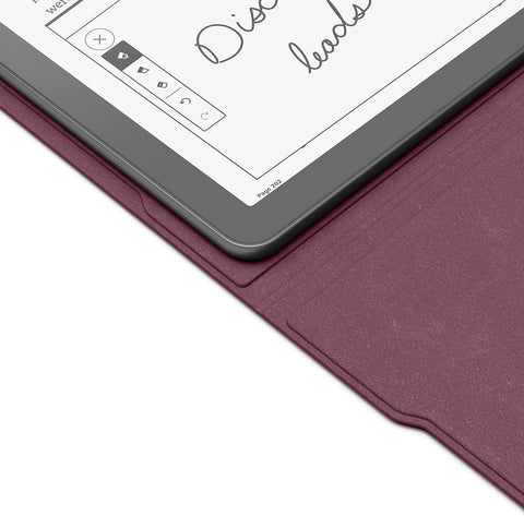 Amazon Kindle Scribe Leather Folio Cover with Magnetic Attach, Sleek Burgundy