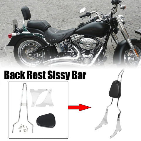 X AUTOHAUX Motorcycle Rear Seat Back Rest Sissy Bar Back Rest for Harley Davi...