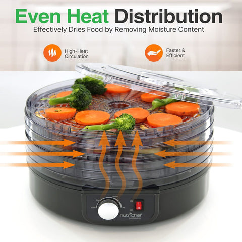 NutriChef Electric Countertop Food Dehydrator - Professional Multi-Tier Food ...