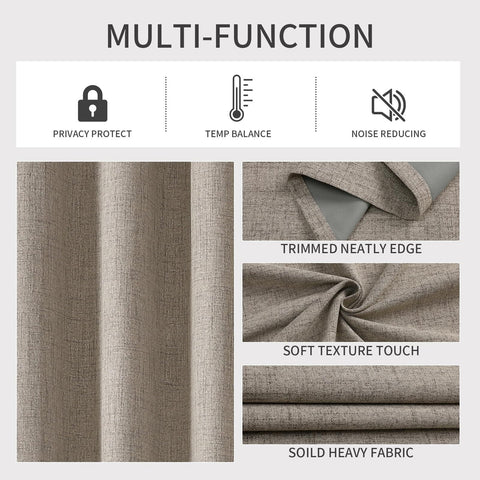 Joydeco Blackout Curtains 120 Inches Long 2 Panels Burg, Room Darkening Curta...