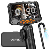 Oiiwak Dual Lens Articulating Borescope, 5" IPS Endoscope Camera with Light I...