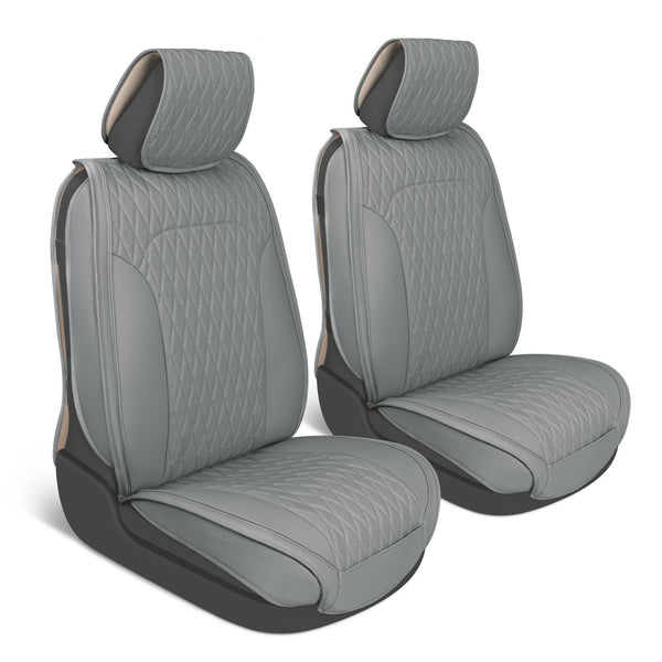 Car Seat Covers &#8211; DiamondLux Edition Premium Faux Leather Charcoal Gray Se