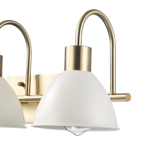 Globe Electric 63000056 24" 3-Light Vanity Light, Matte Brass Finish, Matte W...