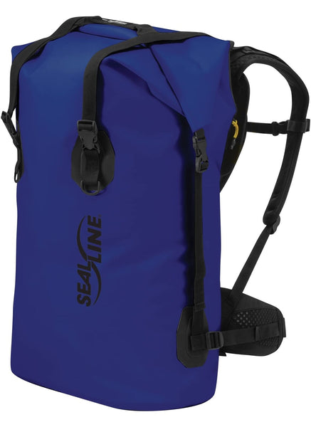 SealLine Black Canyon Waterproof Backpack with Waist Belt Support Blue 65-Liter