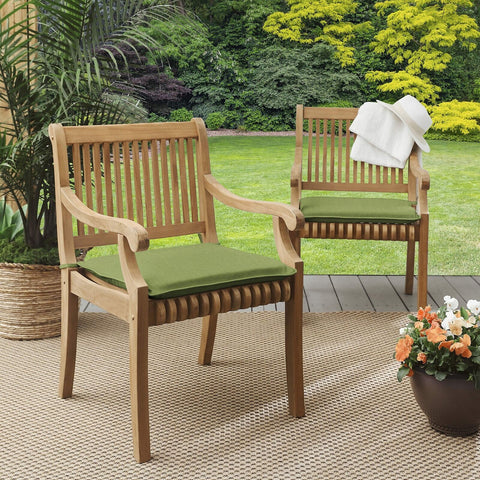 Sorra Home Sunbrella Indoor/Outdoor Cushion Corded Chair Pad Set, 19 in x 17 ...