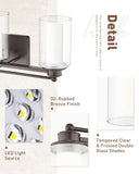 Bathroom Light Fixtures, HWH 3 Lights Bathroom Vanity Light Oil Rubbed Bronze...