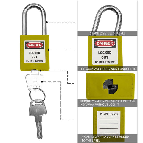 Lockout Tagout Locks, Safety Padlock, Keyed Differently Loto Safety Padlocks ...