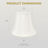 Royal Designs Modified Bell Lamp Shade, White, 7.5 x 12 x 9.5