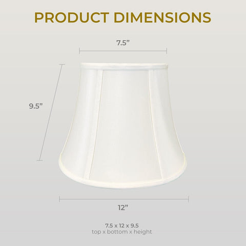 Royal Designs Modified Bell Lamp Shade, White, 7.5 x 12 x 9.5