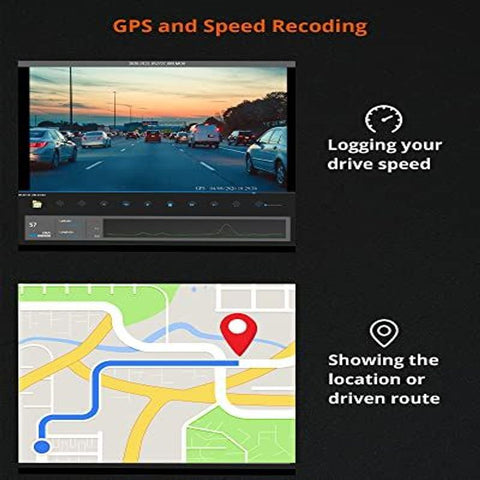 Kingslim D1 pro Dual Dash Cam 4K Record Inside - Front and DEEP GREY