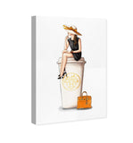 Oliver Gal 'Cafe au Lait Orange' The Fashion Wall Art Decor Collection Modern...