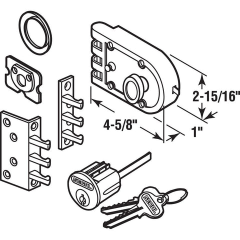 Segal SE 14326 Single Cylinder Deadbolt Brass Slam Lock with Flat and Angle S...