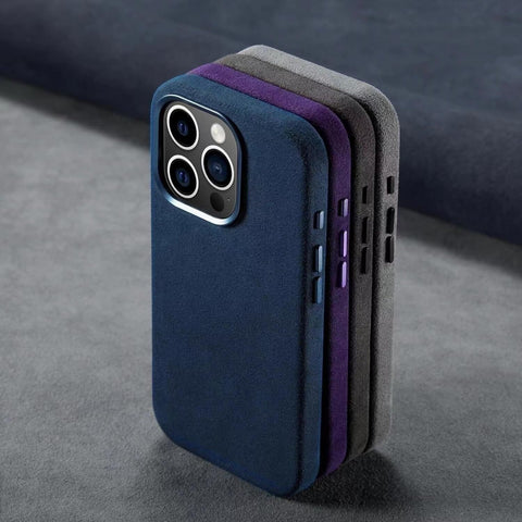 Alcantara case Compatible with iPhone 15 Pro,Handmade Fully-Wrapped Synthetic...