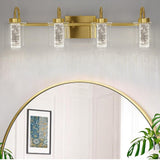 GAOMON Bathroom Light Fixtures, 4 Light Brushed Gold Vanity Lights Crystal Bu...