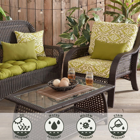 Greendale Home Fashions 2-Piece Outdoor Deep Seat Cushion Set, Avocado