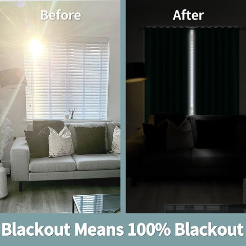 BGment 100% Thermal Insulated Blackout Curtains 90 Inches Long with Liner, Ro...
