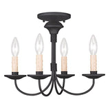 Livex Lighting 4524-04 Heritage 4 Light Convertible Mini Chandelier/Ceiling M...