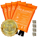 Supa Ant Emergency Fire Blanket for Home and Kitchen - 4 Pack 1500F High Visi...