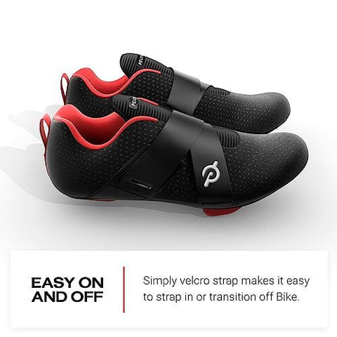 Peloton Altos Cycling Shoes for Bike and Bike+ 11.5 Women/10 Men, Black, Red