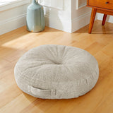 Sorra Home Indoor Tufted Floor Pillow, 24 in x 24 in x 5 in Circle w/Handle, ...