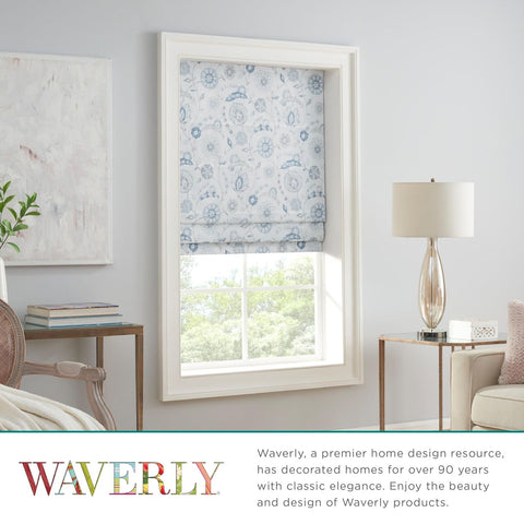 Waverly Annisa Jacobean Floral 100% Blackout Roman Shade, Cordless and Noise ...